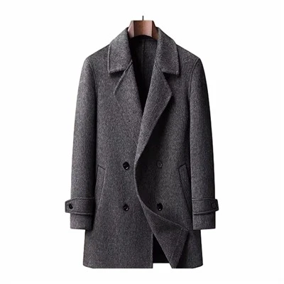 Muab ob npaug rau Breasted Wool Blend Peacoat